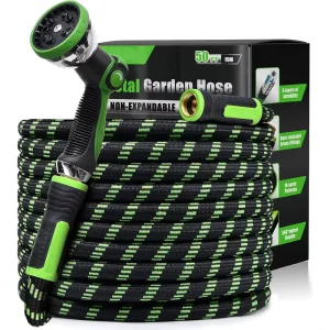 Garden Hose 50ft No kink 304 Water Hose with 10 Mode Nozzle