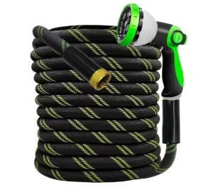 Garden Hose 75 FT Non Expandable Flexible Water Hose No Kink Leak Proof Super Fabric Solid Fittings for Lawn Car Outdoor