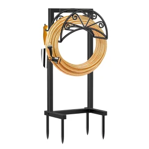 Garden Hose Holder Heavy Duty Holds 160 FT Hoses 4 Spikes Hose Reel Hose Hanger Storage Stand for Outside Yard Lawn
