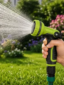 Garden Hose Nozzle 10 Pattern Soft Grip Thumb Control Lever On/Off Spray Nozzle