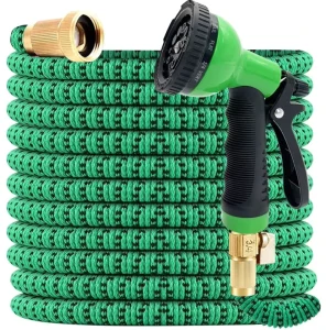 Garden Hose Water Hose 100ft Lightweight Flexible Kink Free Outdoor 3/4″ Rustproof Metal Fittings for Yard Lawn Car Wash