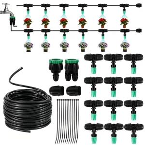 Garden Irrigation Sprinkler Kit with Automatic Watering and Drip System