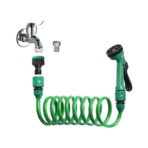 Garden Water Gun Car Washing 5 Function PP Nozzle Yard Sprinkler 7.5m Expandable Spring Pipe Hose Garden Spring Garden Hose