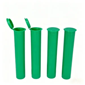 Green 19*116mm Child Resistant Pop Top Tube Squeeze Open Lid Custom Color Pre Packaging Container