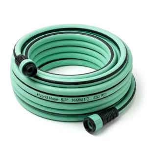Green Hybrid Polymer Garden Hose 100ft Lightweight Flexible Kink Free Water Hose with No Leak Connectors