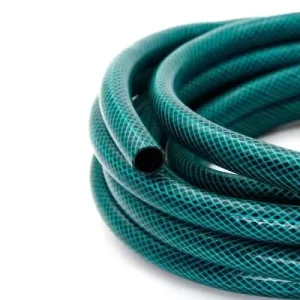 Green Reinforced PVC Garden Water Hose with Braided Polyester Thread