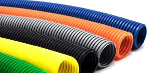 Grey Orange Black PA Nylon Corrugated Tubing Flexible Electrical Conduit For Electronic Devices