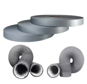 Grey PVC Packing Tape Double Sided Adhesive Waterproof Flame Retardant for HVAC Aluminum Foil Flexible Ducts Connection