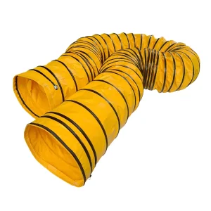 HVAC System PVC Flexible Ventilation Hose Yellow Collapsible Air Duct for Fresh Air Exchange Exhaust