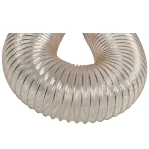 Heat Resistant Flexible Spiral Pipe Duct Hose Steel Wire Reinforced Polyurethane Air PU Duct Ventilation Hose