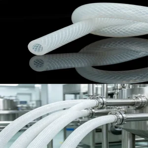 Heat Resistant Non toxic Transparent Clear Braided Elastic Platinum Cured Rubber Silicone Hose
