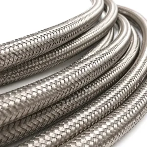 Heat Resistant SS Braided PTFE Hose High Pressure Flexible Teflon Hydraulic Tubing for Brake Clutch Fuel System Silver
