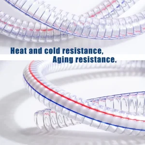 Heat and Cold Resistant Transparent Flexible PVC Steel Wire Reinforced Hose Aging Resistance Water Suction Pipe
