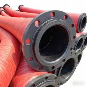 Heavy Duty Abrasion Resistant Large Diameter Sewage Discharge Rubber Hose With Flange Customizable Size & Color
