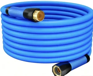 Heavy Duty Garden Hose 5 8 Inch 50 Feet 500 PSI Kink Resistant Flexible Swivel Grip Handle 3 4 GHT Solid Brass