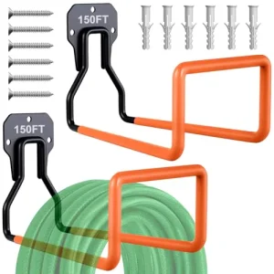 Heavy Duty Garden Hose Holder Wall Mount 4 Screw Hanger Reel Rack Hook Expandable Hose Extension 2 PCS