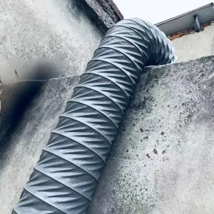 Heavy Duty Grey PVC Flexible Ventilation Duct Hose High Temperature Resistant Exhaust Pipe for Industrial Dust and Fume Extraction