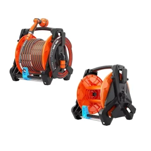 Heavy Duty High Pressure Wall Mounted Garden Hose Reel with Spraying Gun ABS Plastic 500 PSI