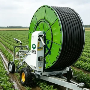 Heavy Duty Hose Reel Irrigation System with Large Drum Automated Watering Water Saving for Effortless Farming