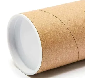 Heavy Duty Kraft Cardboard Mailing Tubes with Plastic End Caps for Posters & Documents Shipping