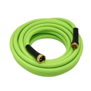Heavy Duty Non Toxic Durable Rubber Anti Abrasion UV Resistant Garden Hose 5 ft X 3 4 Inch Green Color 200 psi Reel