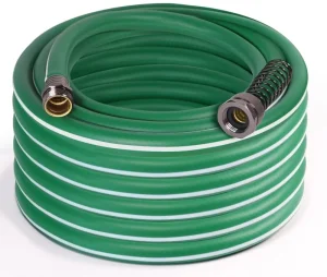 Heavy Duty PVC Garden Hose 25 Ft Outdoor Hybrid Water Hose 5/8” Diameter Anti UV Anti Corrosion Flexible Kinkless 600 PSI Burst