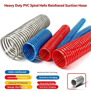 Heavy Duty PVC Spiral Helix Reinforced Suction Hose Plastic Ribbed Pipe for Sand Slurry Dredging and Sewage Discharge