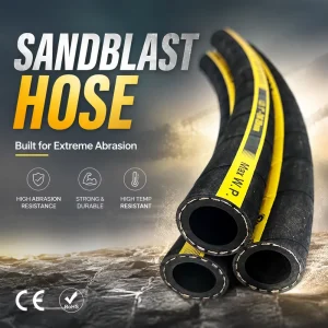 Heavy Duty Sandblast Hose Abrasive Blast Rubber Hose Wear Resistant High Pressure Sand Blasting Hose Industrial Mining Hose