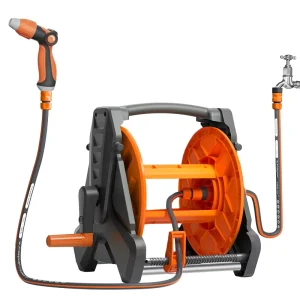 Heavy Duty Space Saving Garden Hose Reel Cart for Large Farm Irrigation and Commercial Cleaning