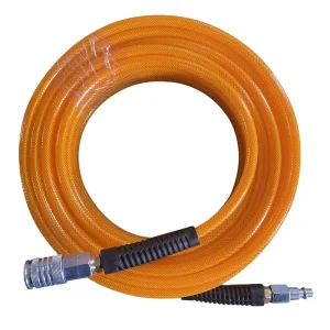 Hi Vis Durable Polyurethane Air Hose 1/4″X100FT with 1/4″ Quick Connect Plug & Coupler Fittings for Roofing and Framing Tool