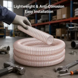 High Abrasion Resistance Transparent Antistatic Anti-Corrosion Flexible PU Steel Wire Hose for Vent System Connection