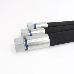 High Burst Pressure Hydraulic Hose Assembly Steel Wire Braided Rubber Pipe Construction Crane Spare Part Supply