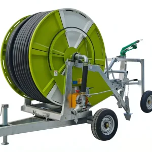 High Capacity Metal Mobile Irrigation Reel Sprinkler System Gearbox Pump Remote Control