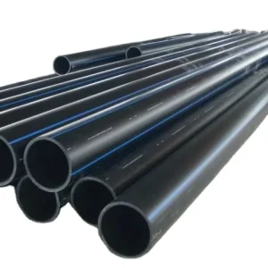 High Density Polyethylene (HDPE) PE Flexible High Pressure Durable PE100 Grade Plastic Pipe DN16 DN1600 Black Blue Stripes Water