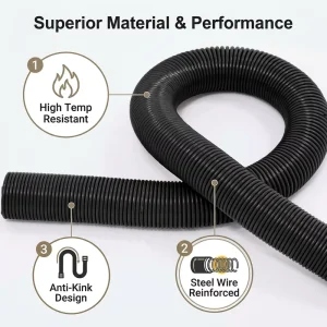 High Elastic PU Steel Wire Spring Flexible High Temperature Resistant Pet Blower Dryer Tube Vacuum Cleaner Duct Hose