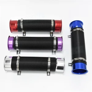 High Flow Purple Silver Blue Red 3″ 75mm Flexible Cold Air Intake Inlet Pipe Tube Hose