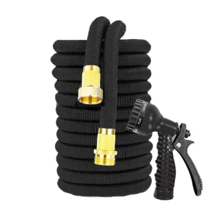High Household 25-200FT Telescopic Water Hose Anti Abrasion Flexible Soft PP Plastic ANSI Standard 1/2” Garden Hose Reel
