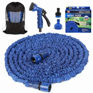 High Performance 3/4″ 100FT Expandable Garden Hose Magic Flexible Water Hose for Gardening Car Watering