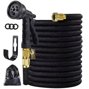 High Performance 3 4″ Expandable 150ft Black Garden Hose Magic Watering Steel Hose for Cars Gardening Rubber Water Paper Box