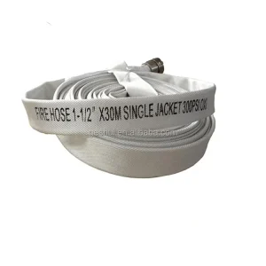 High Performance White PVC Lined Polyester Filaments Durable Fire Hose 10m-30m Length Lightweight Design Easy