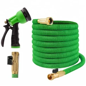 High Pressure 150FT Expandable Garden Water Hose Soft Rubber with Nozzle 100% Flexible and Expanding