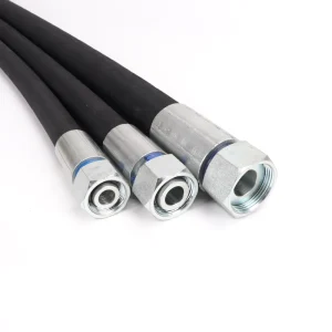 High Pressure 2 Layer Braided Steel Wire Hydraulic Rubber Hose 5000PSI Oil Resistant Fuel Line R2 Black 1/4”-1” Precision