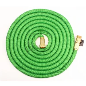 High Pressure 3/4” Diameter Lightweight Flexible Retractable 50ft Car Wash & Garden Hose with Brass Joint 3x Expandable