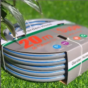 High Pressure 3/4” PVC Fiber Reinforced Wall-Mounted Garden Hose Reel Flexible Transparent Braided CNS Standard Blue Plastic