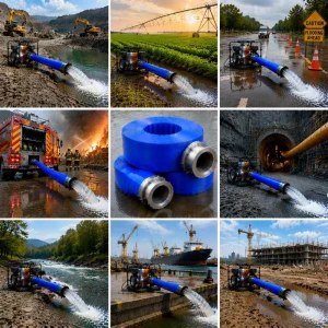 High Pressure 3 Inch PVC Layflat Hose Certified Slurry Water Delivery 12.9kg