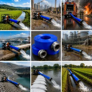 High Pressure 3 Inch PVC Layflat Hose Certified Slurry Water Delivery 12.9kg