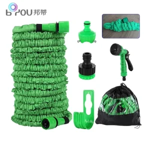High Pressure 50ft 100ft Retractable Garden Hose Heavy Duty Polyester Rubber Water Spray Nozzle Long lasting Garden Hoses Reels