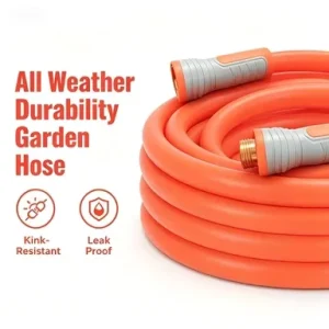 High Pressure 600PSI Fiber Braided Reinforced PVC Garden Hose 5/8” Diameter Brass Fitting Flexible Anti Kink Heavy Duty