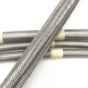 High Pressure An6 PTFE Fuel Hose Stainless Steel Braided Convoluted Flexible 50m Cutting Automotive Use