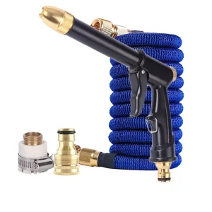 High Pressure Copper Car Wash Water Gun Spray Gun Household Set Garden Telescopic Water Hose Flower Watering Tool Gun